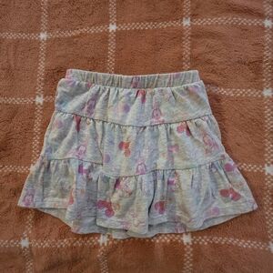 Girls' Gray and Pink Tiered Skirt